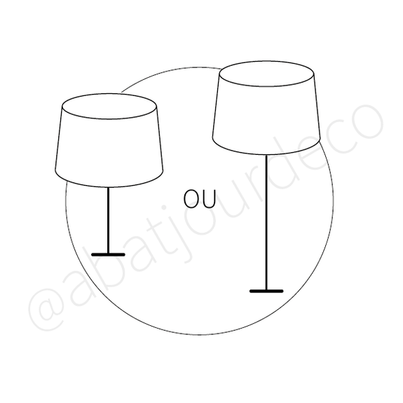 Abat-jour conique moderne en raphia brun