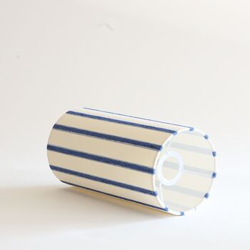 Abat-jour Oslo rayure bleu 15 cm hauteur 30