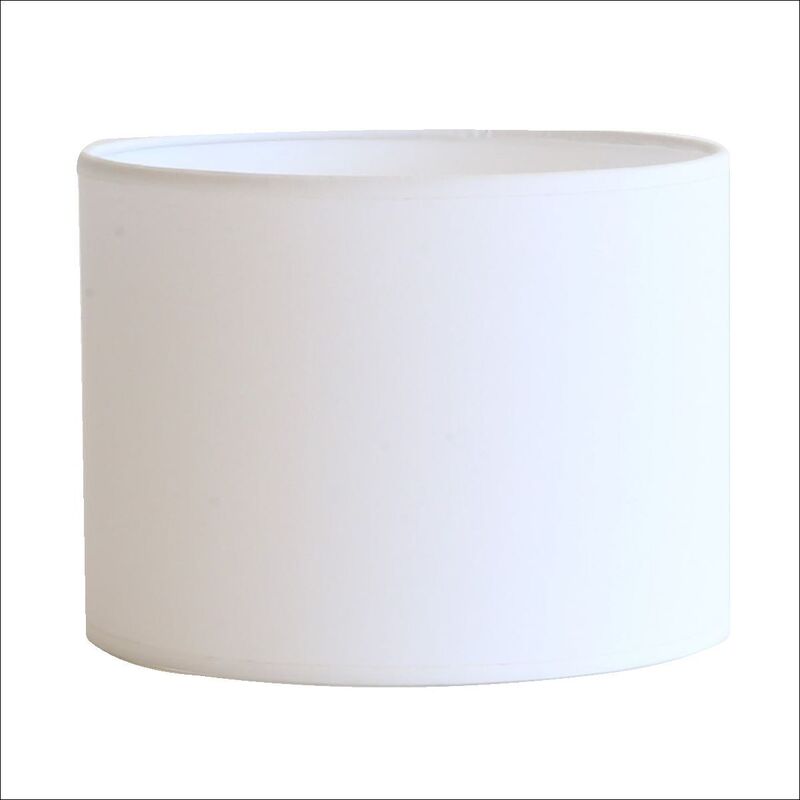 Abat-jour rond en coton blanc