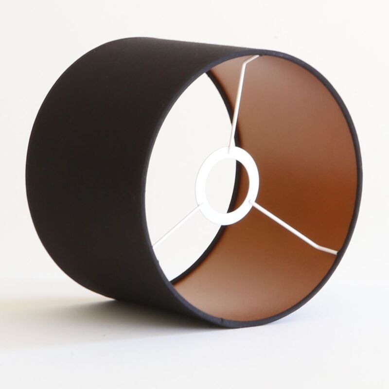 abat-jour rond noir intérieur cuivré
