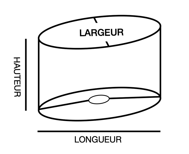 abat-jour ovale noir et or