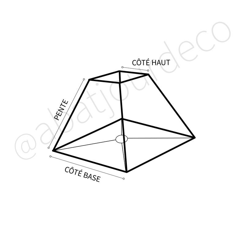 Abat-jour carré pyramide en coton ardoise