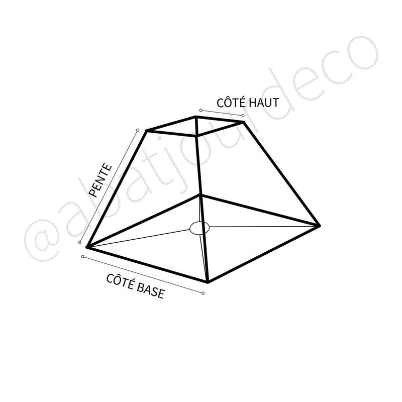 Abat-jour carré pyramide en coton kaki
