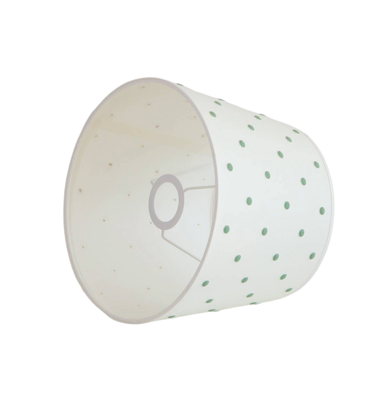 Abat-jour à pois carreau vert