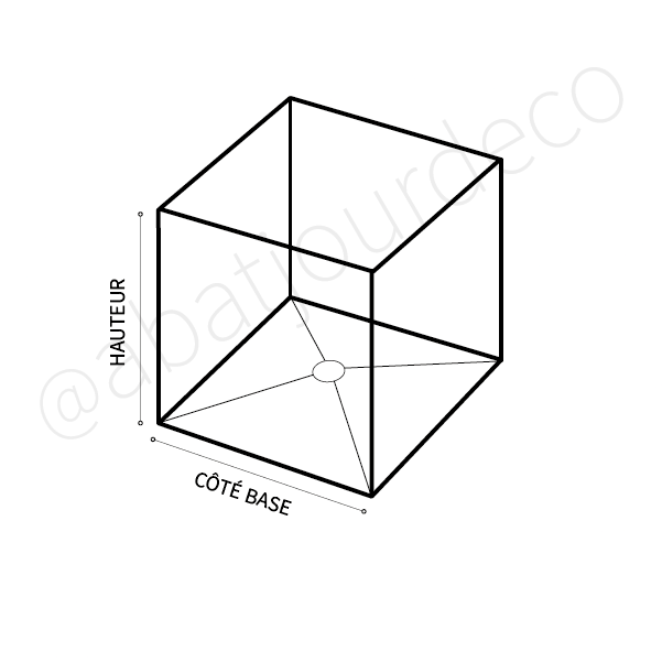 Abat-jour carré angle rond en coton terracotta