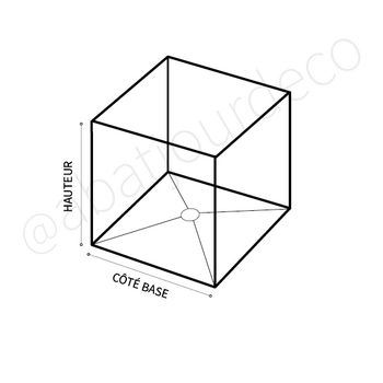 Abat-jour carré angle rond en coton terracotta