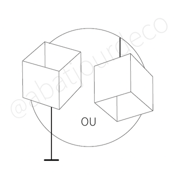 Abat-jour carré angle rond en coton terracotta