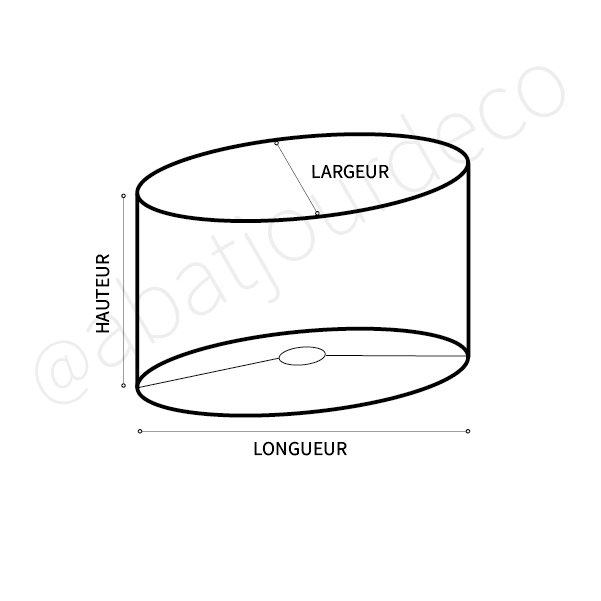 Abat-jour ovale en coton MOUTARDE