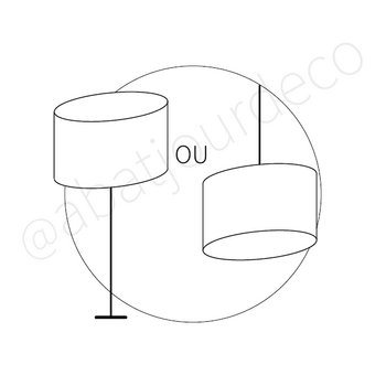 Abat-jour ovale en coton MOUTARDE