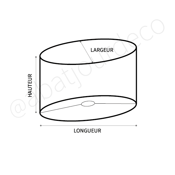 Abat-jour ovale en coton vert anis