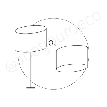 Abat-jour ovale en coton vert olive