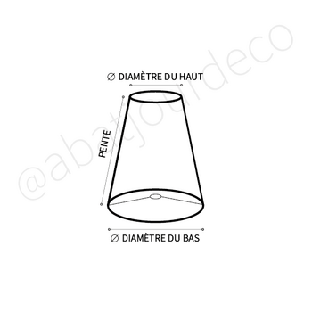 Abat-jour cône en coton blanc cassé bordure ton sur ton sur mesure