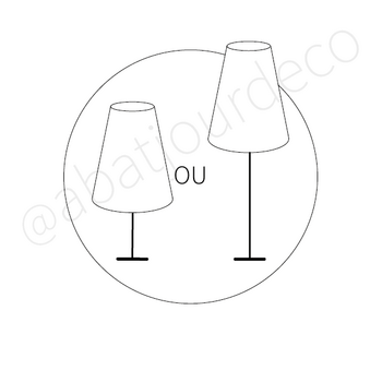 Abat-jour cône en coton blanc cassé bordure ton sur ton sur mesure