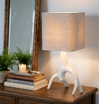 Abat-jour carré rond en lin naturel