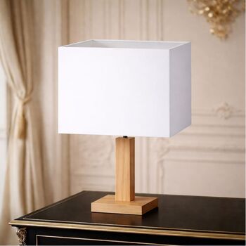 Abat-jour déco carré en coton blanc