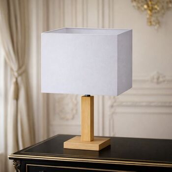 Abat-jour carré en coton blanc cassé