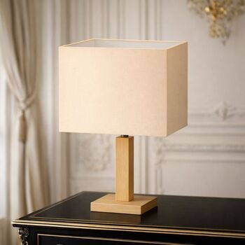 Abat-jour déco carré en coton ivoire