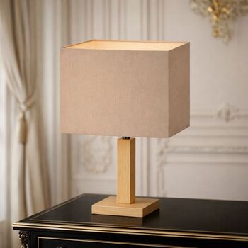 Abat-jour carré en coton sable