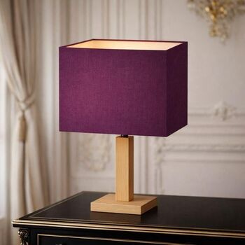 Abat-jour carré en coton aubergine