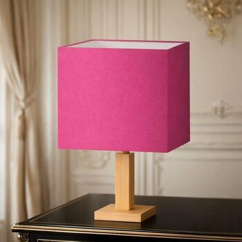 Abat-jour carré en coton rose