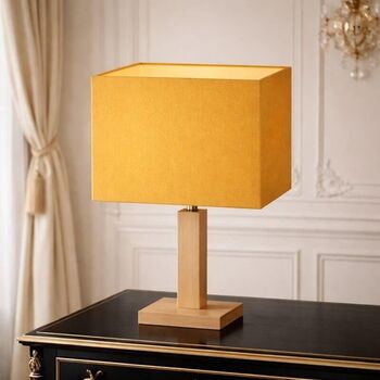 Abat-jour carré en coton moutarde