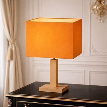 Abat-jour carré en coton orange