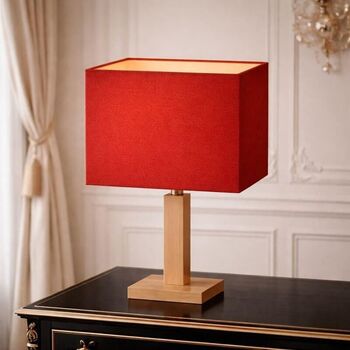 Abat-jour carré en coton terracotta