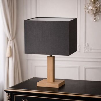 Abat-jour déco carré en coton gris souris