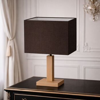 Abat-jour déco carré en coton chocolat