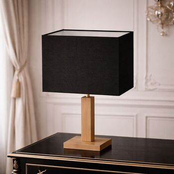 Abat-jour carré noir en coton