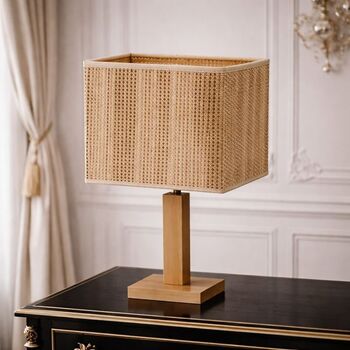 Abat-jour carré en raphia banin