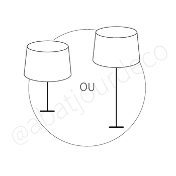 Abat-jour conique moderne en coton noir et argent