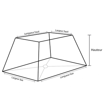 abat-jour lin taupe rectangle pyramide
