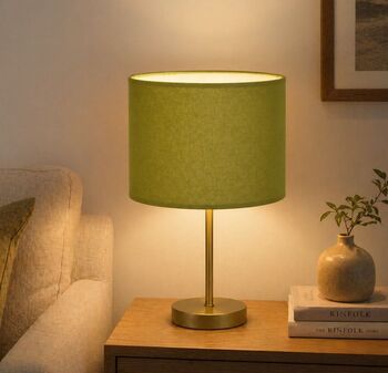 Abat-jour rond en coton olive