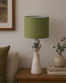 Abat-jour rond en coton olive