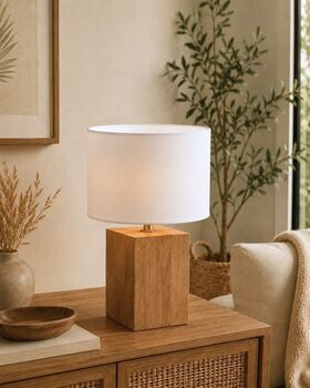 Abat-jour rond blanc en coton