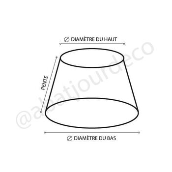 Abat-jour conique en lin blanc bordure noire