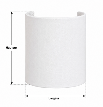 Applique murale demi-cylindre en coton blanc