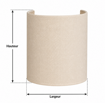 applique demi-cylindre en coton beige clair