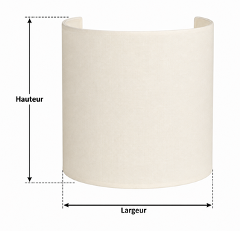 Applique murale demi-cylindre en coton ivoire