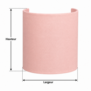 Applique demi-cylindre en coton rose pâle