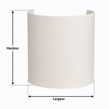 Applique demi-cylindre en coton blanc cassé