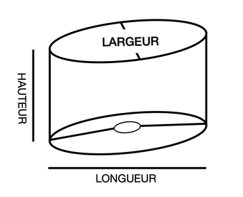 Abat-jour ovale bordure noire et safran 45X30X23 HAUTEUR