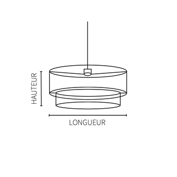 Suspension double abat-jour en lin naturel