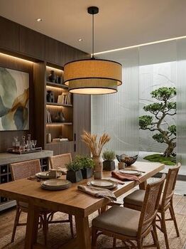 suspension double abat-jour Aura Nature