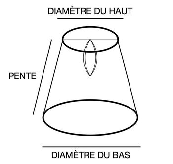 Abat-jour pince flamme en coton noir et or 11X10X11PENTE