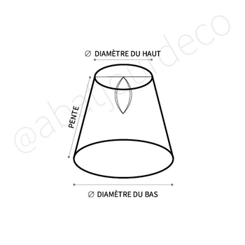 Abat-jour pince ronde en coton ivoire 15x10x13 hauteur