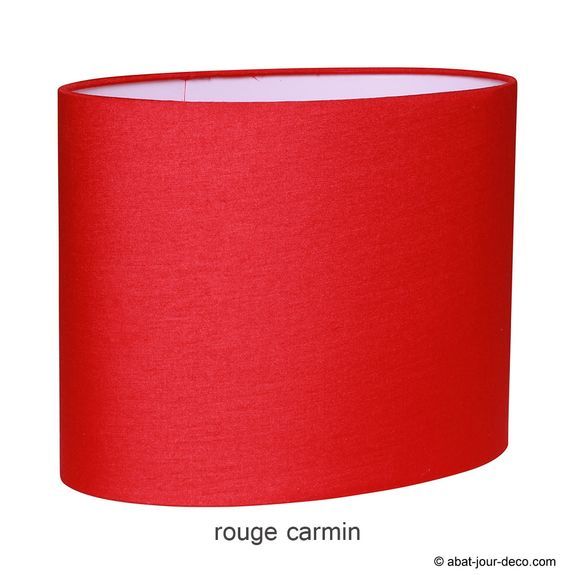 Abatjour ovale en soie rouge
