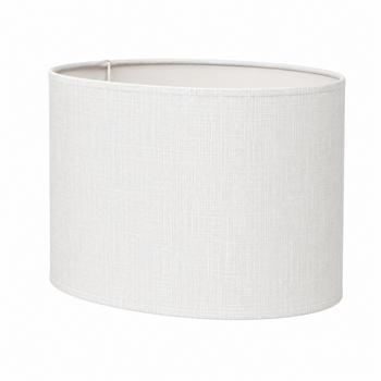 Abat-jour ovale en lin blanc