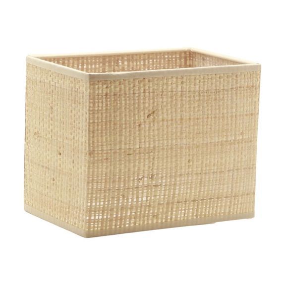 Abat-jour rectangle en raphia brun